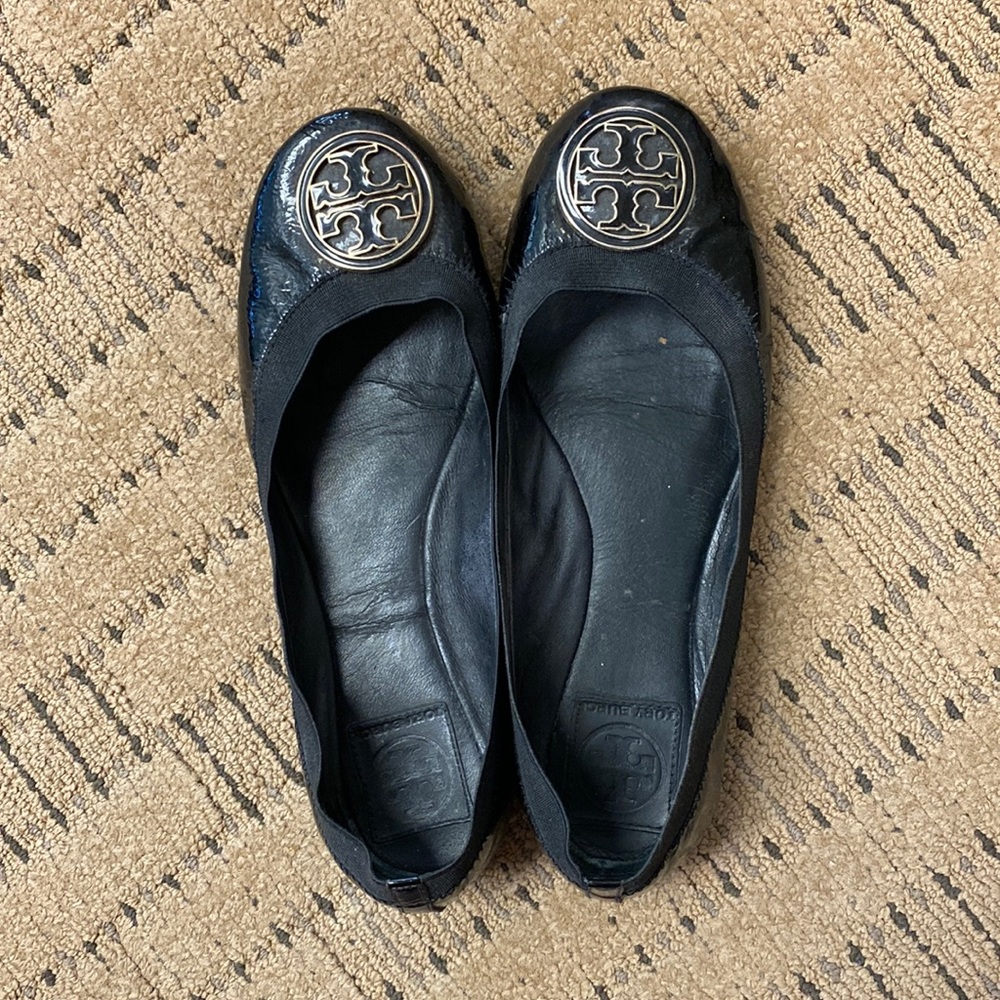 Tory Burch Glossy Black Flats